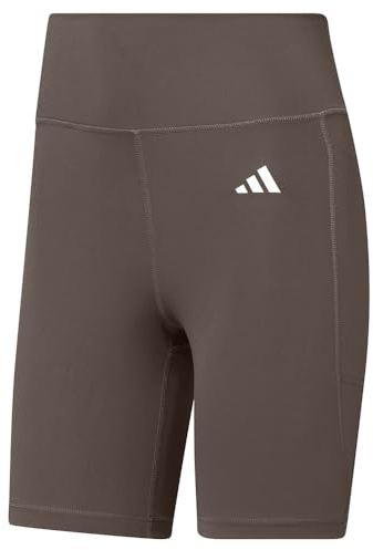 adidas Women's Optime Essentials Stash Pocket 7inch Short Leggings, earth strata, M