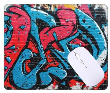 20x15 cm Mouse Mat, Small Mouse Pad Graffiti Wall, Waterproof Gaming Mouse Pad, Mini Desk Mat With Anti-Slip Base, Stitched Edges Mousepad, Keyboard Mat, Mouse Mats, Desk, Office, Home, Gifts T-10190