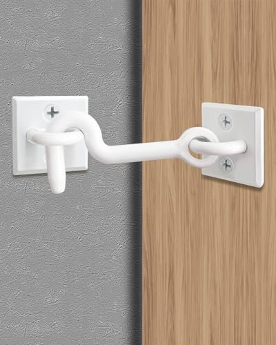 2 Pack Hook and Eye Latch for Door, Extra Large Size (Square Plate Width 4cm),Heavy Duty Barn Door Locks and Latches for Gate, Fence, Screen Door