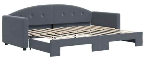 vidaXL Tagesbett Ausziehbar Dunkelgrau 80x200 cm Samt
