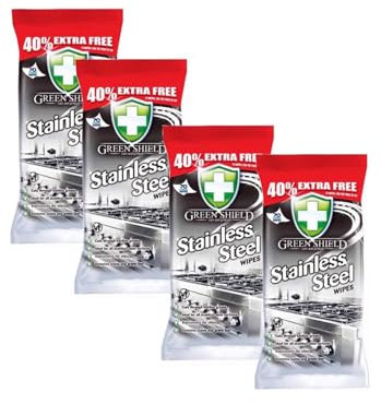Bobzo Stainless Steel Surface Wipes - Pack of 4 (280 Wipes Total) - Cuts Through Kitchen Grease, Removes Stains & Grime, Rejuvenates Shine for All Stainless Steel Surfaces