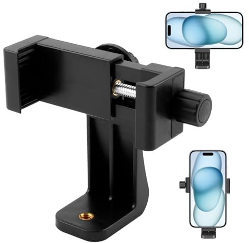 Adaptador Tripode para Movil, Adaptador de Trípode para Smartphone con Agarre Seguro, Soporte Movil Tripode Universal para Fotografía y Videografía para Galaxy iPhone Pixel Huawei Xiaomi OPPO