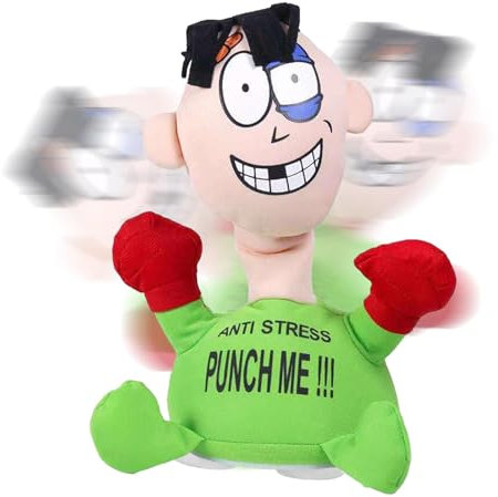 Wlikmjg Anti-Stress-Plüschtier, lustig, armer Mann mit verletzter Nase und geschwollenem Gesicht, Entspannungsspielzeug für Kinder, Saugnapf, lustiges Geschenk, Entspannungsspielzeug