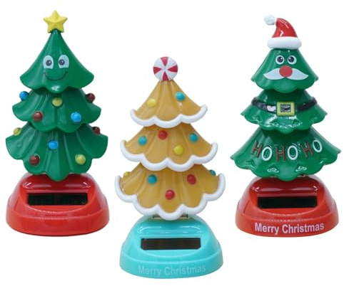 **Figurines de Noël dansantes solaires** – Jouet solaire pour sapin de Noël, décoration de Noël qui bouge et secoue la tête.