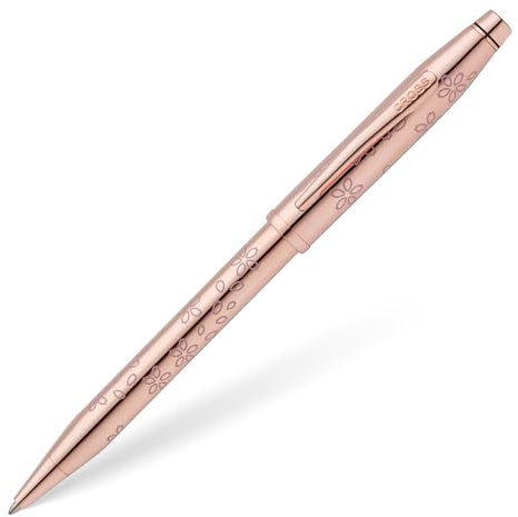 Cross Century II Kugelschreiber Cherry Blossom (Strichstäke M, Schreibfarbe: schwarz, Drehmechank, inkl. Premium Geschenkbox) Rosegold lackiert, Beschläge Edelstahl rosagold plattiert