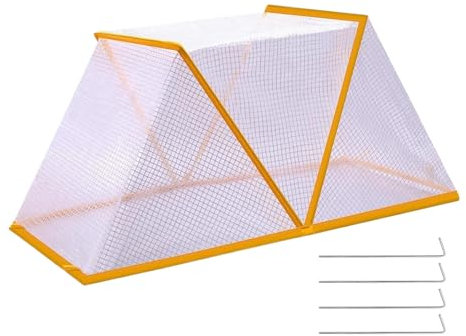 Qurygin 80 x 34 x 35 cm Gartenabdeckungen für Hochbeete, faltbare Hochbeet-Abdeckung, für den Außenbereich, erhöhte Pflanzgefäßabdeckungen, Frostschutz, Gemüsezelt mit 4 Erdspießen zum Schutz der