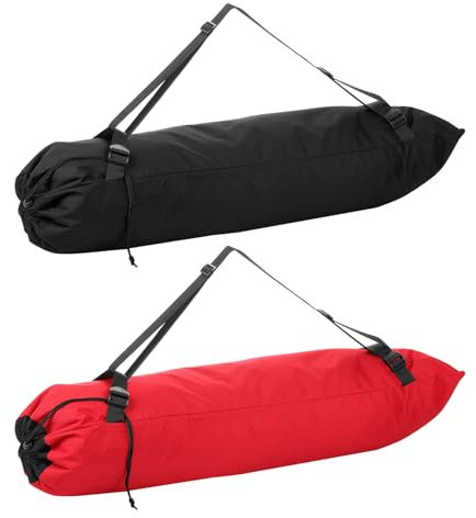 PATIKIL Foldable Camp Chair Replacement Bag, 2 Pcs Camping Chairs Folding Chair Carry Bag with Adjustable Shoulder Strap for Outdoor Camping Fishing Storage, Red, Black