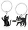 EOAMGO Schlüsselanhänger Katze, Cute Cat Keychain, 2 Stück Schlüssel Anhänger Lustig Süß Schwarz Katze Geschenk, Katzen Geschenke für Frauen, Süße Schlüsselanhänger für Halloween Paar Partner