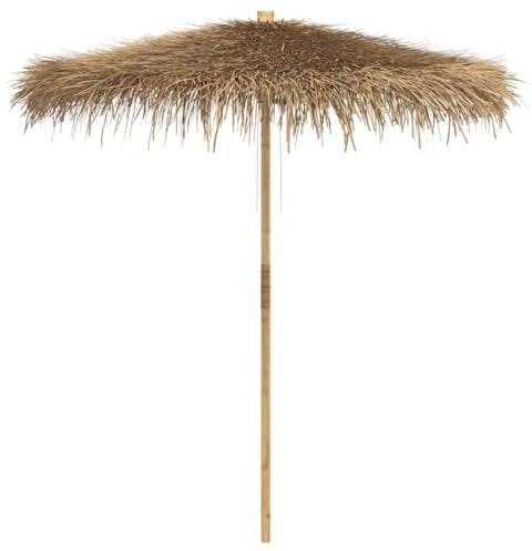 vidaXL Tiki-Schirm mit Bananenblatt-Dach 240 cm Bambus, Garten-Sonnenschirm, Regenschirm, Terrassenschirm, Gartenschirm, Outdoor-Sonnenschirm