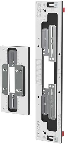 Trend Professional Strike & Keep Router Jig, Fully Adjustable Dual-Layer Design for Face Plate and Mortise Routing, Fits All Common Latch and Lock Types, Includes Carry Bag, Strike/JIG