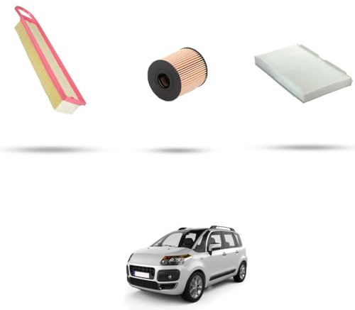 Kit tagliando 3 filtri compatibile con Citroen C3 Picasso 1.4 70kw dal 2009