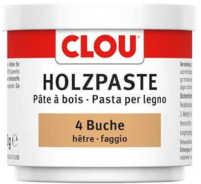 CLOU Holzpaste Buche – Holzkitt & Reparaturpaste für Böden & Möbel – 150 g