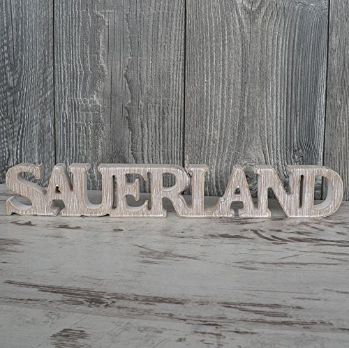 Sauerland Schriftzug aus Holz 40cm braun Buchstaben Wanddeko Geschenk Holzschild 2024
