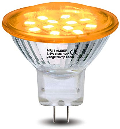 1.5w LED MR11 Amber Light Bulb 12v 35mm Replacement for Low Voltage Spot Lamp