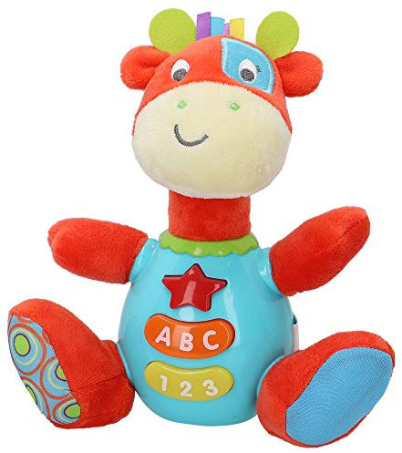 winfun 85177 Peluche para bebés que habla y luces de colores, Idioma Español, Jirafa