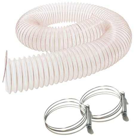 2,5M Tuyau Flexible Aspiration Poussières Copeaux Bois PU Acier Cuivré D. 100mm + 2 Colliers Serrage - Diamwood