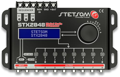 STETSOM STX 2848 Processore audio display lcd sistema equalizzatore 15 bande