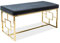 Sellon24® Sitzbank Polsterbank Flurbank 100 cm Schwarz Gold Samt Bezug Glamour - für Flur, Eingang, Schlafzimmer Noir