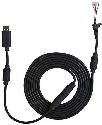 Bewinner Cable de Repuesto Controlador 360, Cable USB Cable de Repuesto de 4 Pines para Cable de Gamepad con Adaptador de separación para el Controlador 360 (Negro)