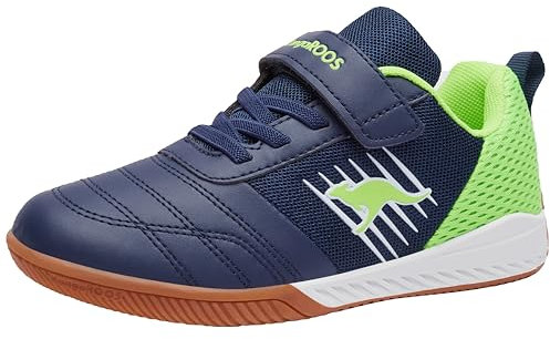 KangaROOS K5-super Court Ev, Sneaker Unisex Kinder, Dark Navy Lime 4054, 32 EU