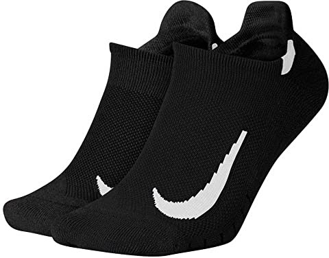 Nike Unisex Multiplier No-Show Socken, Black/White, M