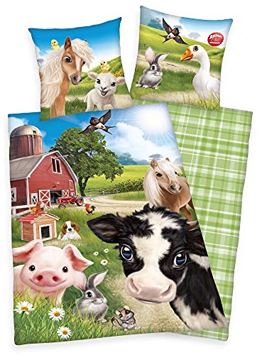Herding Bettwäsche Farm World Bauernhof Tiere 135 x 200 cm 100% Baumwolle