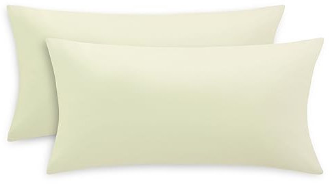 RUIKASI Kissenbezug 40 x 80 2er Gelb - Kopfkissenbezug 40x80 Hellgelb Kissen Bezug 40x80cm mit Reißverschluss aus Mikrofaser, Polsterbezug Doppelpack Set Pillow Case Pillow Cover