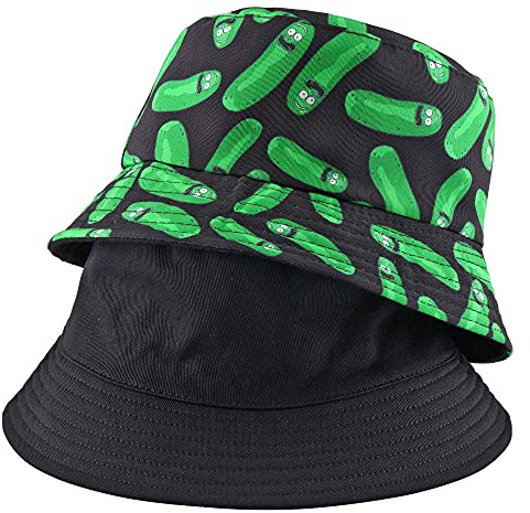 Faletony Unisex Reversible Bucket Hat Print Double-Side-Wear Cotton Sun Hat Fisherman Hat