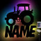 Namofactur RGB Farbwechsel Traktor Wand-Nachtlicht mit Namen personalisiert I Led Holz Wand-Lampe für Kinder & Erwachsene mit Fernbedienung