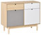 HOMCOM Buffet de Cuisine Commode de Chambre scandinave 2 placards tiroirs coulissants en Bois Multicolore Blanc Gris Clair
