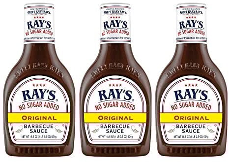 Sweet Baby Ray’s No Sugar Added Original Barbecue Sauce (18.5 Ounce, Pack of 3)