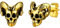 FaithHeart goldener Kreolen Ohrstecker mit Ziegenschädel Herren Jungen Piercing Baphomet Ohrstecker für Freunden Ehemann Papa
