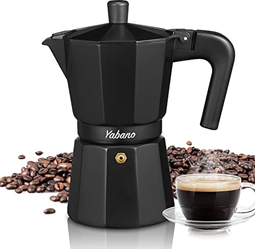 Yabano Stovetop Espresso Maker, 9 Cups Moka Coffee Pot Italian Espresso for Gas or Electric Ceramic Stovetop, Italian Coffee maker for Cappuccino or Latte
