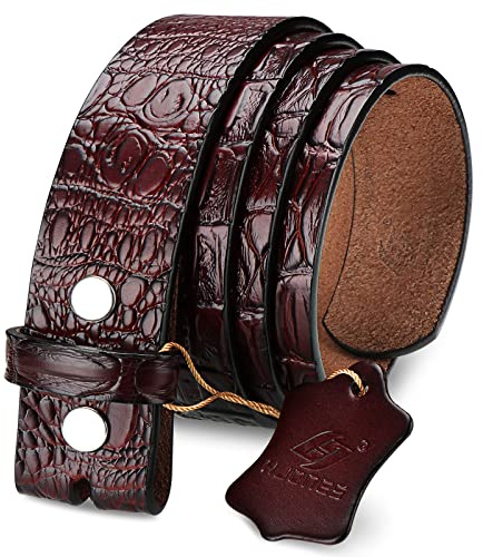 HJones Western Herren Gürtel Ohne Schnalle für Pin Schnalle 1.5 Zoll | Gürtel ohne Schnalle，Ledergürtel ohne Schnalle，Western Gürtel Herren，für Dornschließen-Gürtel，Ein Geschenk für Männer