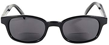 KD's - Readerz - Sonnenbrille zum Lesen mit klaren Gläsern, schwarze Fassungen, XKD's Größe XL, Smoke-Design, 175