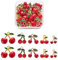 PandaHall 50pcs Enamel Cherry Charms Pendants 5 Styles Light Gold Plated Lovely Cherry Alloy Dangle Charms for DIY Necklace Bracelet Earring Crafts