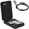 Relaxdays Sicherheitsbox mit Zahlenschloss, tragbar, mit Sicherungskabel, Autosafe, Stahl, HxBxT: 5,5x17x25 cm, schwarz
