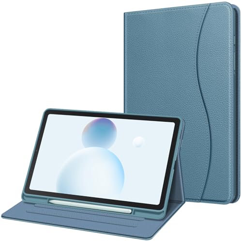 FINTIE Case for Samsung Galaxy Tab S6 Lite 10.4 Inch 2024/2022/ 2020 with S Pen Holder, Multi-Angle Viewing Soft TPU Back Cover with Pocket Auto Wake/Sleep, Z-Ocean Blue
