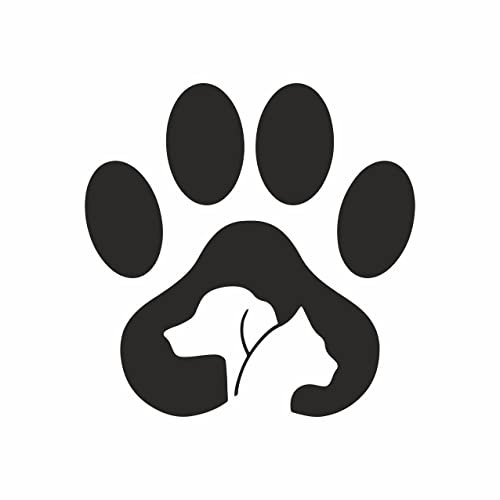 AMA SHOP Auto-Aufkleber Pfote Hund und Katze lustig schwarz | Aufkleber für Helm, Motorrad, Wohnmobil, Boot | AutoTuning