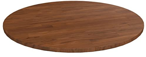 vidaXL Tablero de Mesa Redonda Escritorio Superficie Salón Cocina Comedor Oficina Auxiliar Consola Centro Madera de Roble Marrón Oscuro