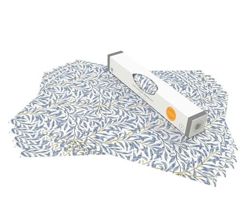 The Master Herbalist Fragrant Neroli & Bergamot Scented Drawer Liners in a Blue William Morris Design (Rolled) | Pack of 5 Sheets | Contains Essential Oils | Made in The UK