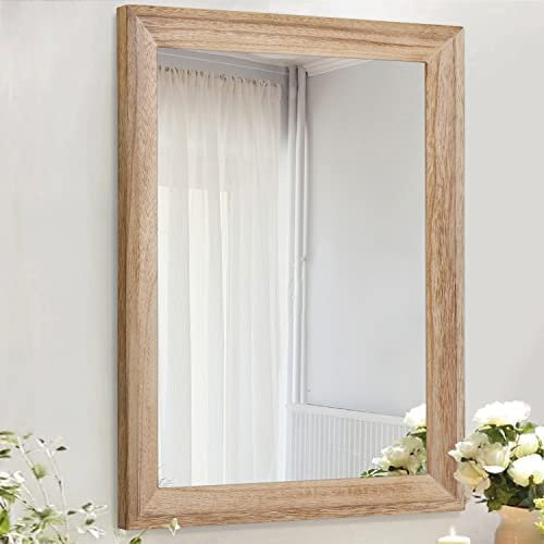 AAZZKANG Rustikaler Spiegel für Wand, 50,8 x 40,6 cm, rechteckig, Holzrahmen, Spiegel, Bauernhaus, Schlafzimmer, Badezimmer, dekorativer Hängespiegel