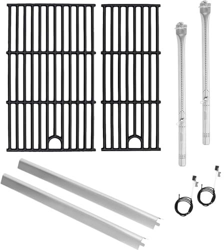 BBQration Grillteile für Charbroil Performance 2-Brenner 463630021 463660421 463655621 463630422 463654022, 43,2 cm Grillrost, Brenner und Heizplatte Teile für Charbroil Grill Ersatzteile