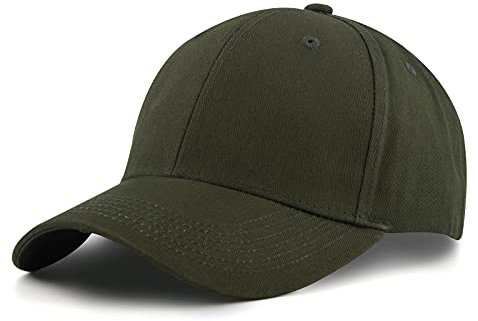 KELOYI Basecap Herren Sommer Kappe Damen Sommer S-M Baumwolle Baseballkappe Baseball Cap Sonnenschutz Armee grün für Herren Damen