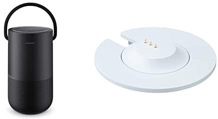 Bose Portable Smart Speaker - Altavoz portátil con Control de Voz Alexa Integrado, Color Negro & Base de Carga para Altavoces portátiles Home Speaker, Color Plateado