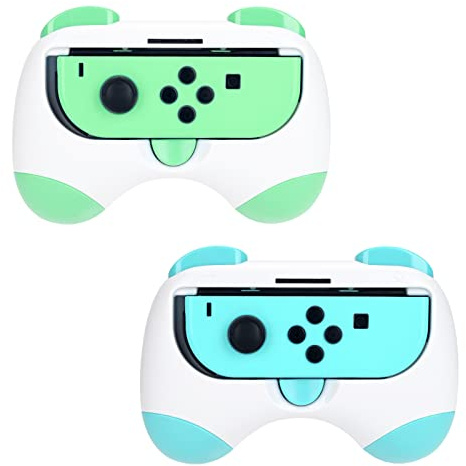 DLseego Poignées de Manettes pour Joy Con Compatible avec Le Modèle Switch&Switch OLED,Support de JoyCon Anti-résistant, 2 Paquets de Poignées de Confort pour Manettes de Jeu,Bleu et Vert