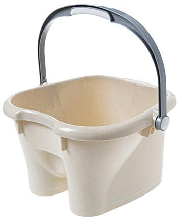 ANIFM Fußbad, Whirlpool, verdicktes großes Fußbecken aus Kunststoff, Massage für Pediküre, Einweichen, Entgiften, Eimer, Fass, Zuhause, Salon, Grau (Beige) Comfortable Anniversary