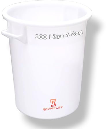 Skimflex Mixing Bucket 100L – Heavy Duty Plastic Builders Bucket for Cement, Mortar, Plaster | 4 Bag Capacity | Tough Trade Site Tub for Skimming & DIY