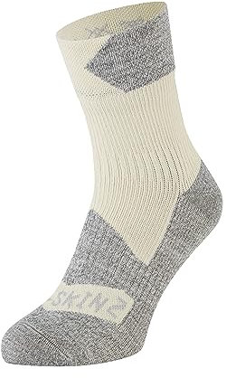 SEALSKINZ Bircham Allwetter-Socken, wasserdicht, cremefarben-graumeliert, Größe M