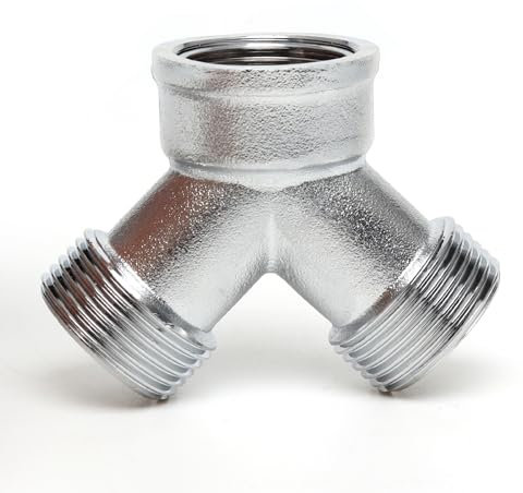 OPERMAXER Répartiteur en Y à 2 voies en laiton - G 3/4 - Pour deux tuyaux d'alimentation, machine à laver, lave-vaisselle, tuyau d'arrosage